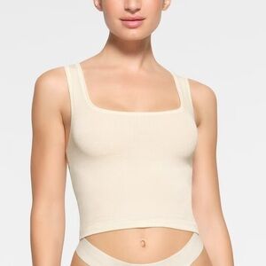 SKIMS cotton rib tank  color bone size small